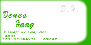 denes haag business card