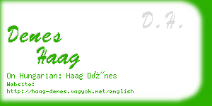 denes haag business card